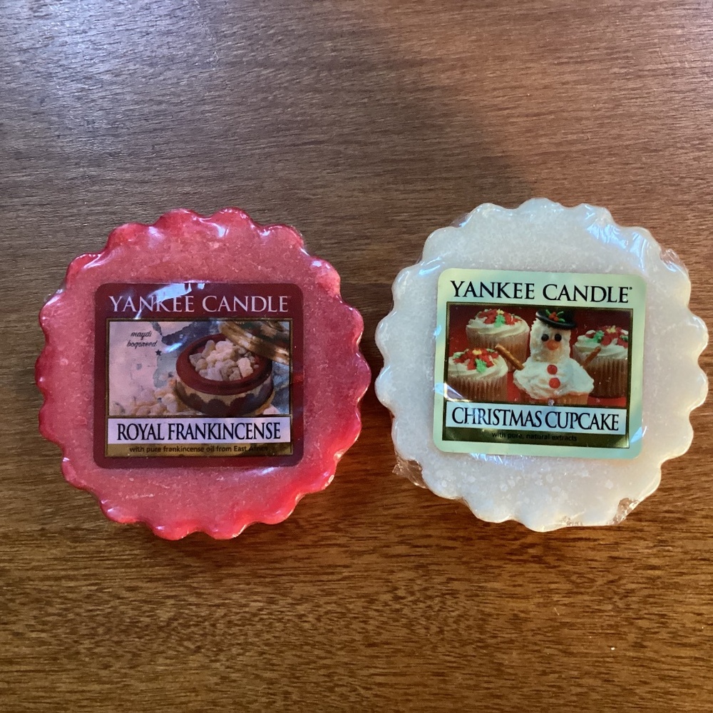 Yankee Candle Tarts Royal Frankincense & Christmas Cupcake NEW 0.8 oz each